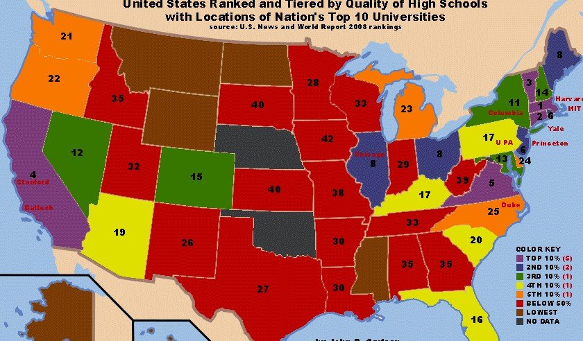 US Education Ranking By Year